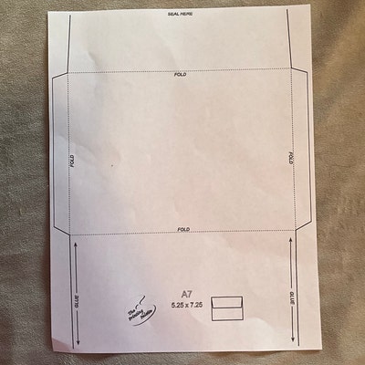 Printable Envelope Template, A7 5 X 7, for Greeting Cards, SVG PDF ...