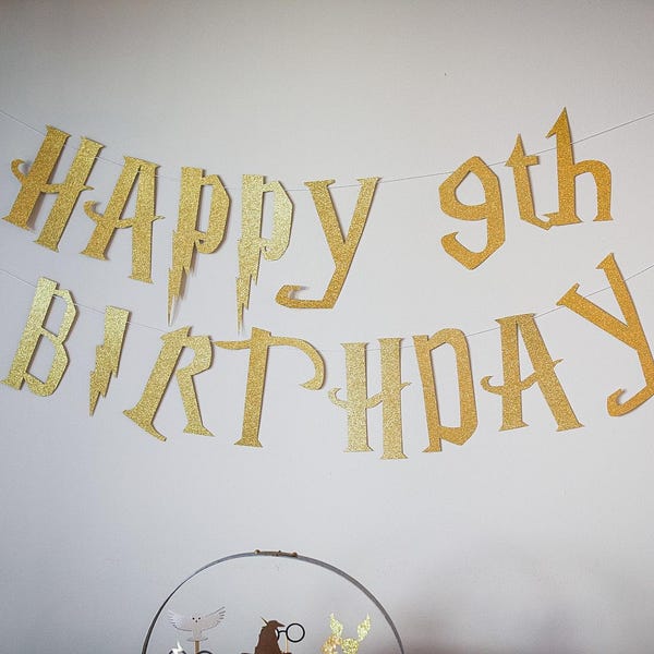 Wizard Birthday Banner, Wizard Birthday Party Banner, Wizard Birthday ...