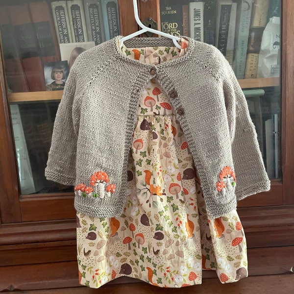PDF Knitting Pattern, Toadstools Embroidered Cardigan With Video ...