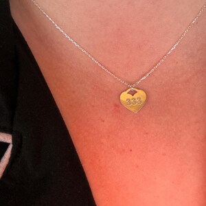 oi Angel Number Necklace Silver 111 222 333 444 555 666 777 888