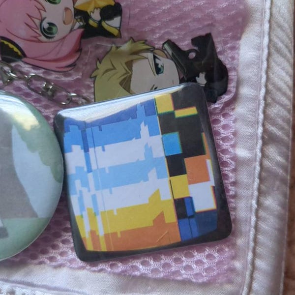 Tv Static Pin Pride Flag Tv Static 2inch Square Pin - Etsy