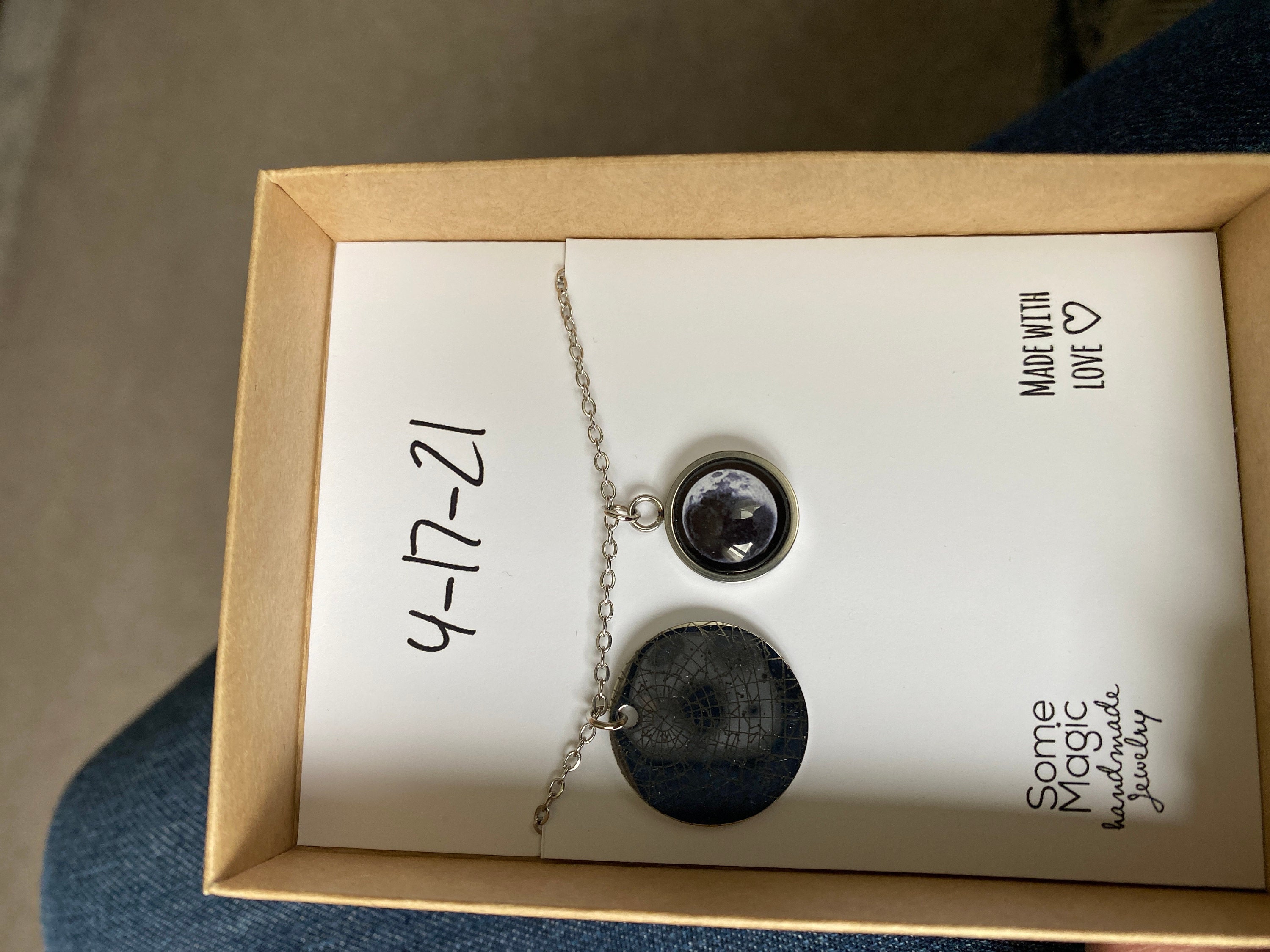 Personalized Moon Phase And Star Map By Date Necklace, Mother&#39;s Day Gift For Mom, Birthday Gift For Daughter, Custom Birth Moon Jewelry, A