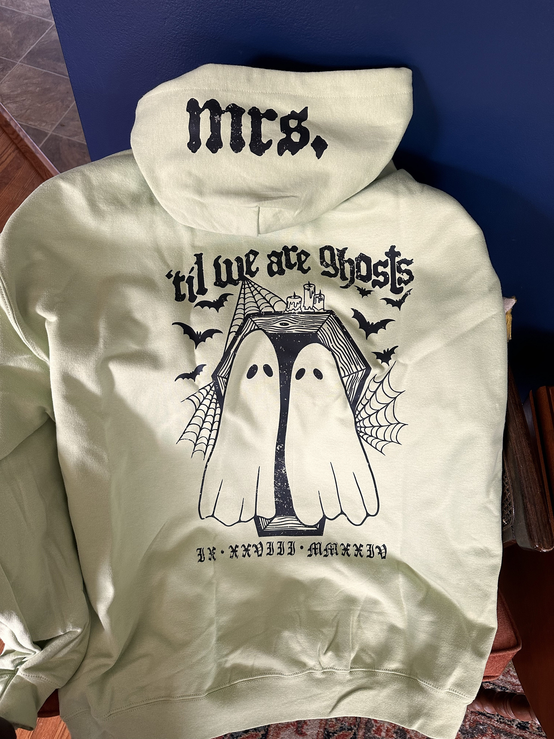 Til We Are Ghosts Custom Couples Unisex Hoodie XS-5XL Til Death Do Us Part Spooky Couple Anniversary Gift Matching Tshirts Halloween Wedding