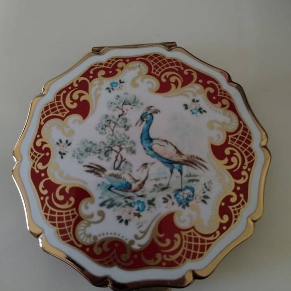 Vintage 1960s Stratton Tiger Lily Flower Enamel Convertible Powder ...