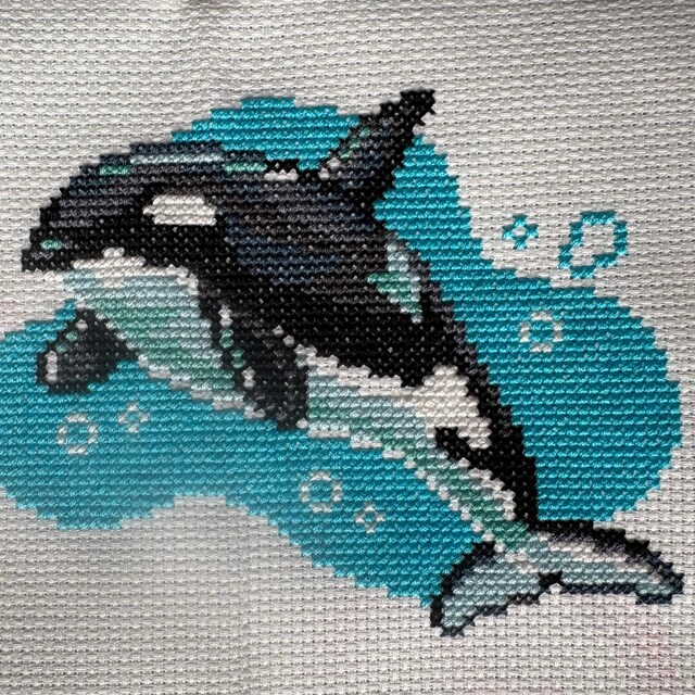 Orca Cross Stitch Pattern, PDF Download, Cute Animal, Killer Whale