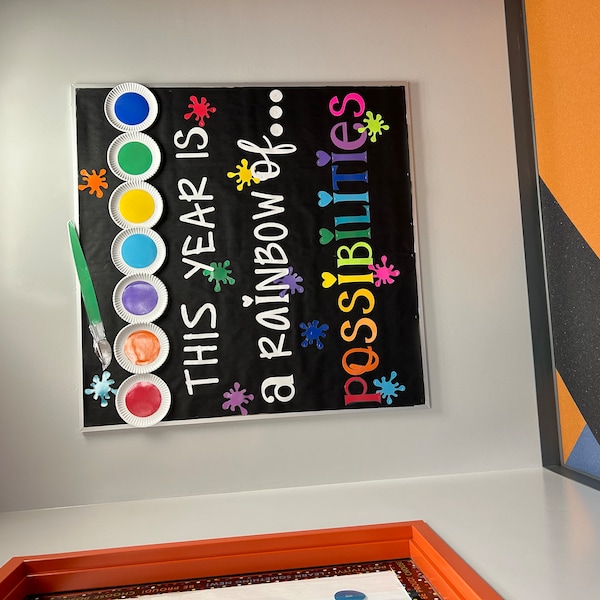 Teachers School Bulletin Board Cutouts DIY Kit "rainbow of ...