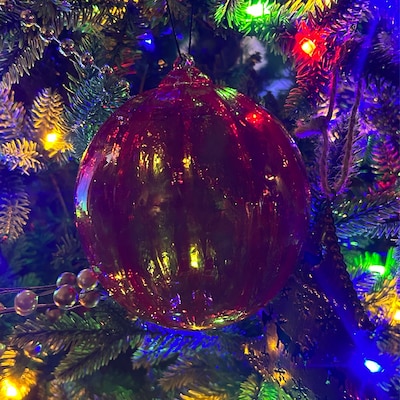 Vibrant Red, Hand Blown Glass Ornament - Etsy