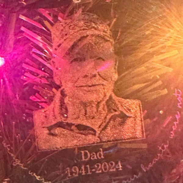 Personalized Photo Memorial Crystal Heart - Memorial Gift Idea For Loss Of Family Members/Grandma/Grandpa - My Daddy Was So Amazing, God Made Him An Angel main image 1