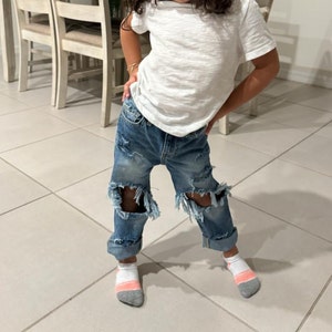 Distressed Overalls for Baby Toddler Ripped Overalls Distressed Denim ...