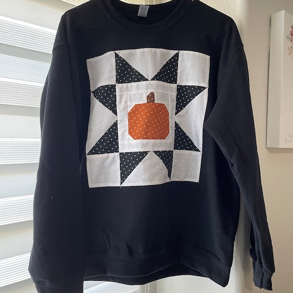 Pumpkin in a Star Block - PDF Pattern - Etsy