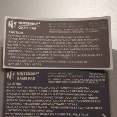 Nintendo N64 Conkers Bad Fur Day Replacement Label Decal Sticker ...