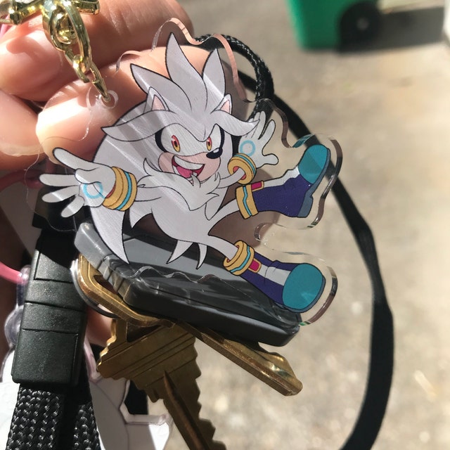 Shadow & Silver the Hedgehog 3 Clear Blue Acrylic Charm 