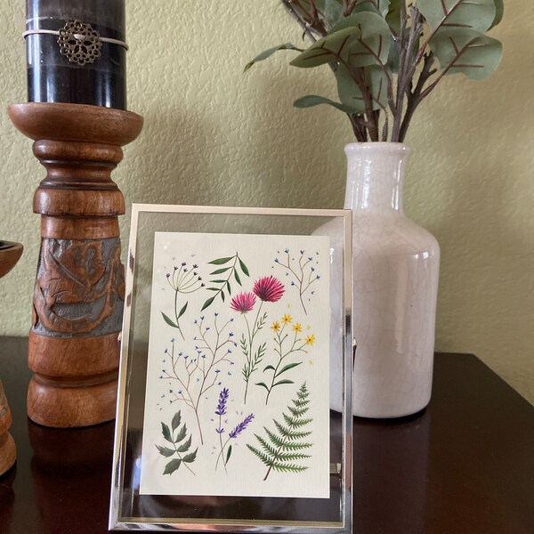 Postcard Set of 6 - Botanical Wildflowers Collection - Watercolour ...
