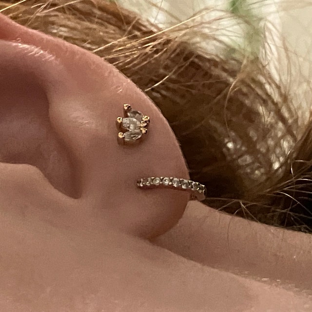 Orecchini A Cerchio Classici Donna Con Doppie File Di Zirconi Cubici Pavé 18mm - Placcato Oro Bianco 9K - Regalo In Confezione Elegante