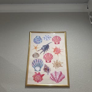 Coastal cowgirl print, seashell art, beach house beachy room surf poster preppy dorm decor apartment wall art beach babe cave