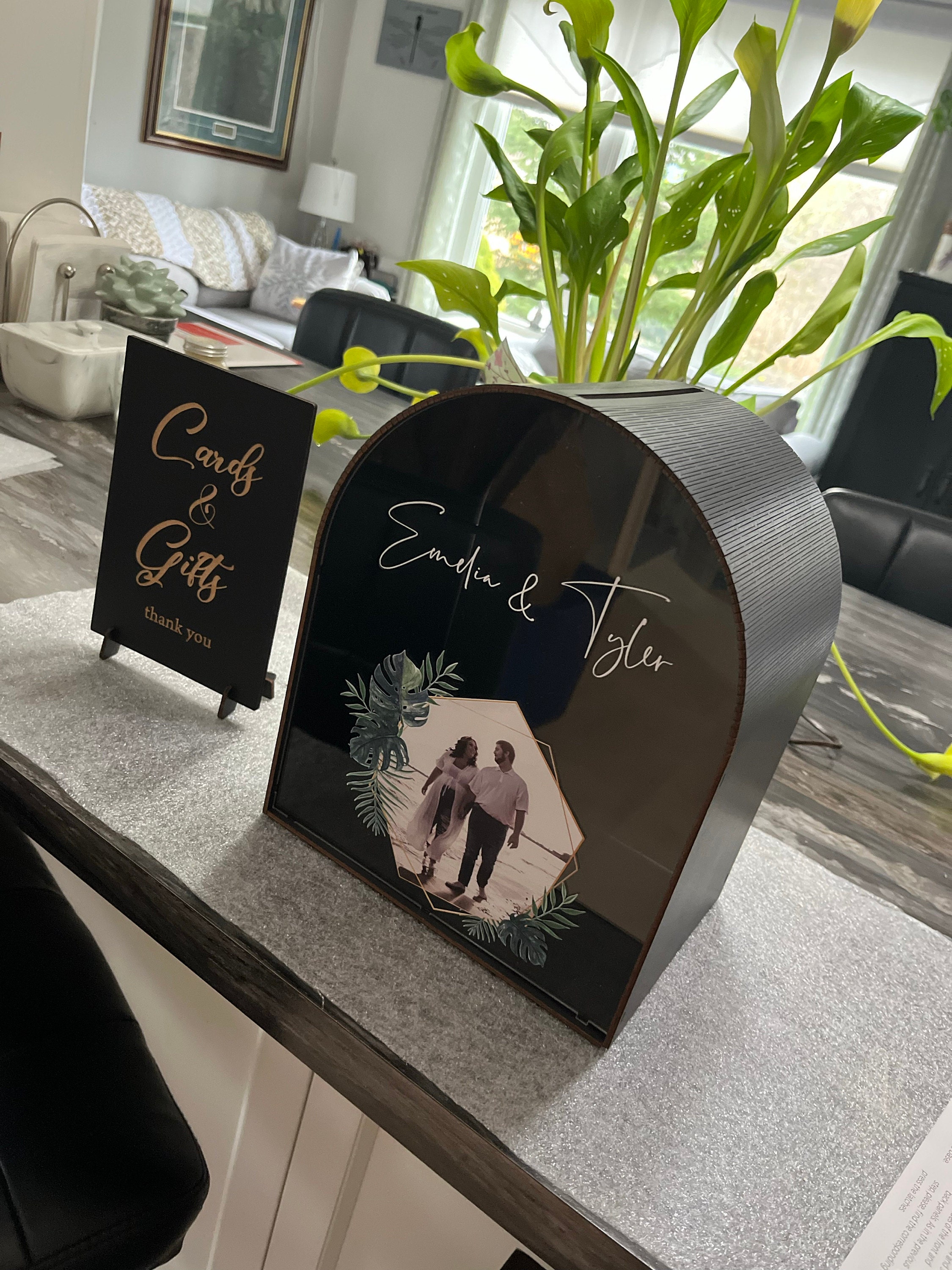 Personalisierte Hochzeitskartenbox mit Schlitz, Gewölbte Hochzeitsumschlagbox, Abschlusskartenbox, Hochzeitsgeschenkkartenbox, Hochzeitsspardose