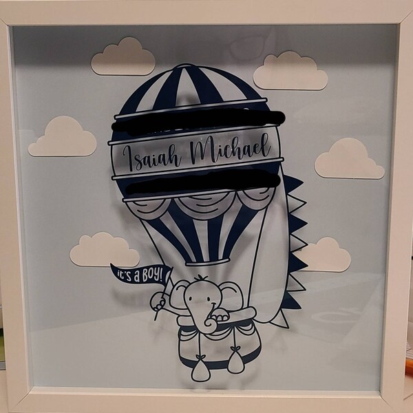 Svg Birth Stats Template HOT AIR BALLOON Baby Birth Announcement ...
