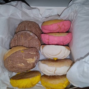 Ten Mini Conchas Mexican Sweet Bread Mini Sweet Bread 10 Count Diez Mini Conchas Pan de Huevo