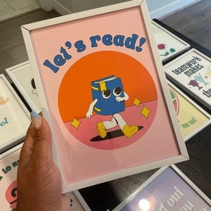 Let's Read Poster, Reading Decor, Digital Prints, Inspirational Art ...