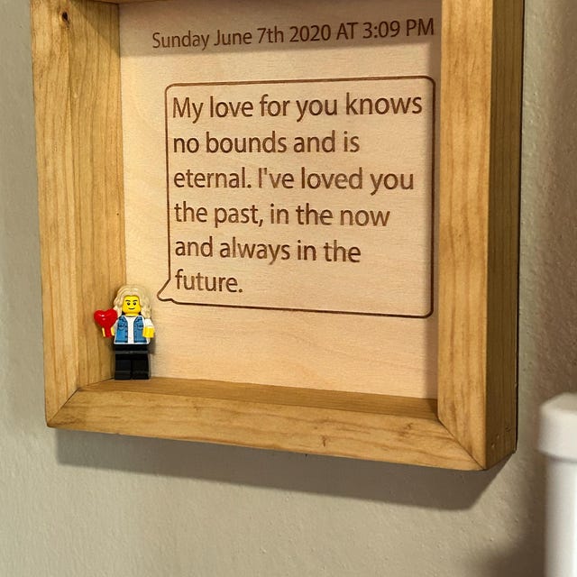 Engraved Text Message Sign, Framed Text Message Art