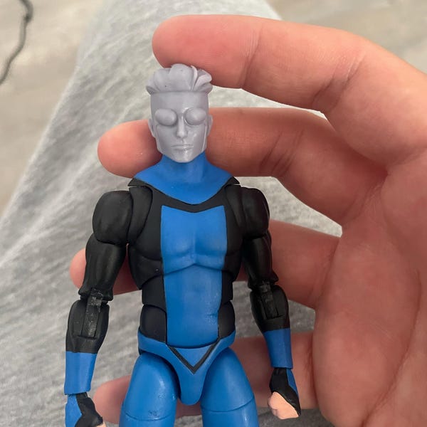 Invincible Custom Head 1/12 Scale Unpainted Marvel Legends Mafex Ct ...