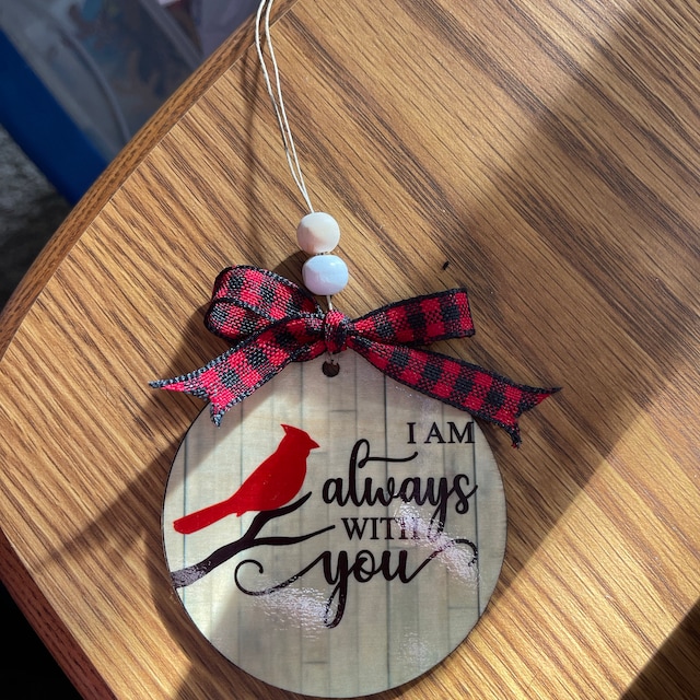 Am Always Wth You - Red Cardnal Tree Heart - (423507