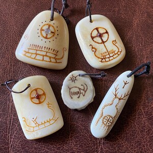Freyja Petroglyph Amulet Cattle Bone Pyrography Freya Norse - Etsy