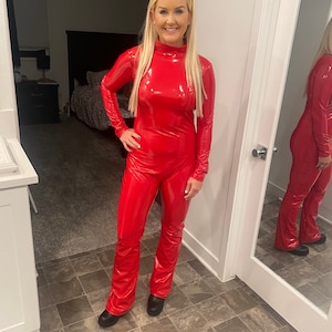 britney red jumpsuit