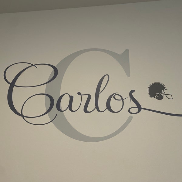 Name Wall Decal Teen Boys Room Decor Baby Boy Nursery Name Decal ...