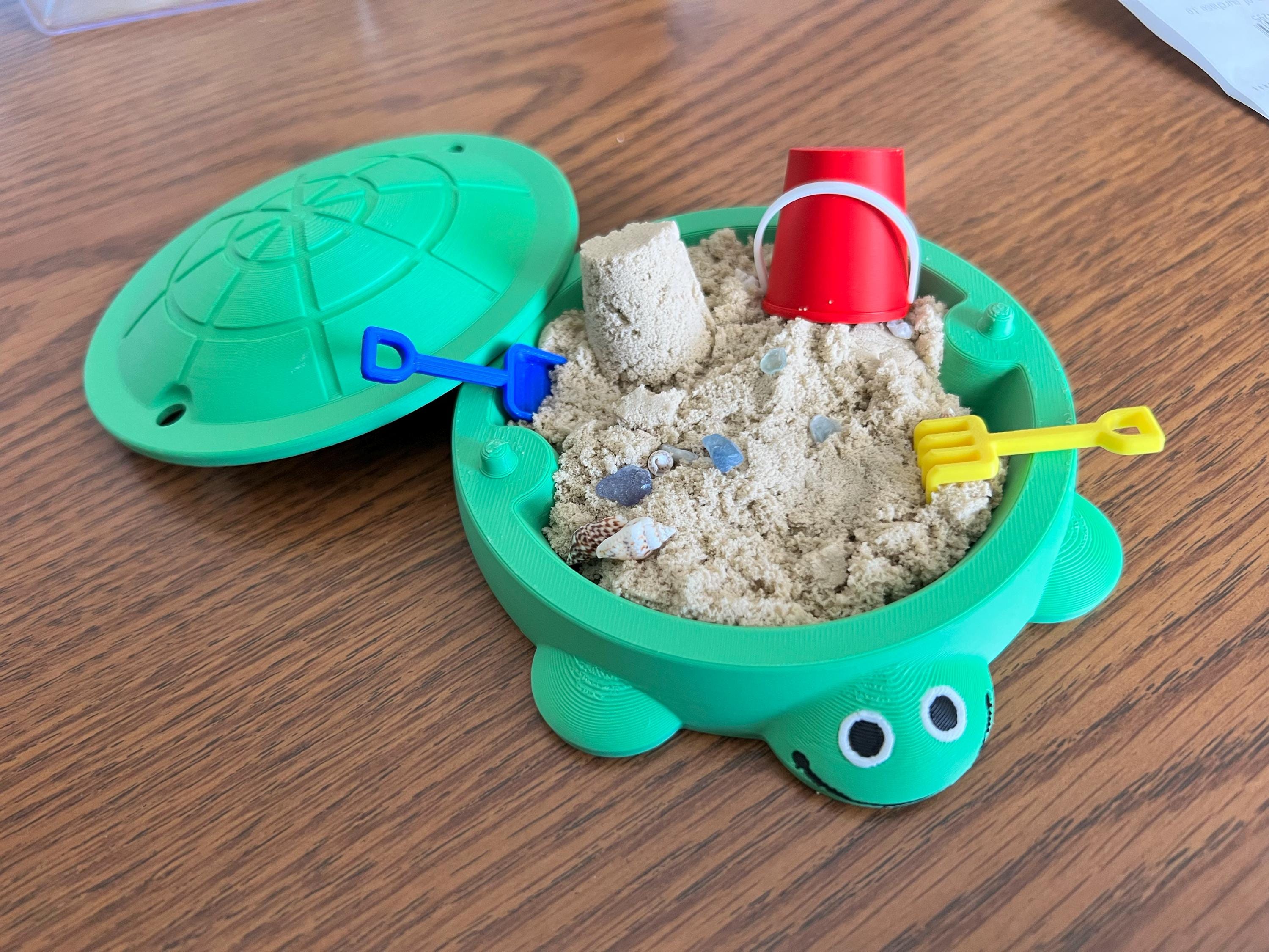 Mini Turtle Sandbox with Sand & Mini Tools - Sensory Zen Garden, 90s Nostalgia, 90s Toys, Office Decor, 4.5&quot; Small Size