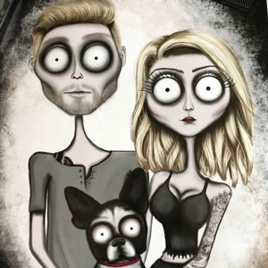 Custom Tim Burton Inspired Character Drawing Be Your Own Tim Etsy