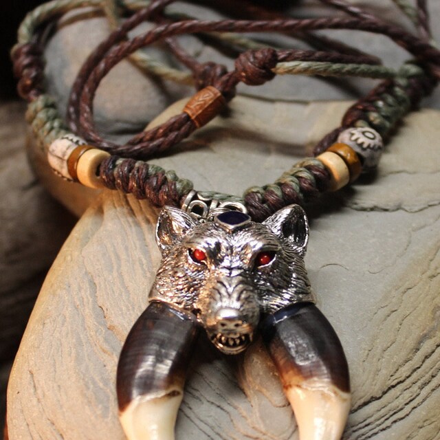 Electric Blue Crystal Wolf Tooth Necklace | American Wolves