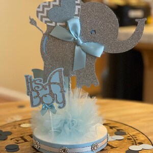 Elephant Baby Shower Centerpiece Boy Elephant Baby Shower Boy Etsy Elephant Baby Shower Centerpiece Boy Elephant Baby Shower Boy Etsy