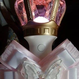 Pink Lace Butterfly Lightstick Bow | Fits Most Lightsticks