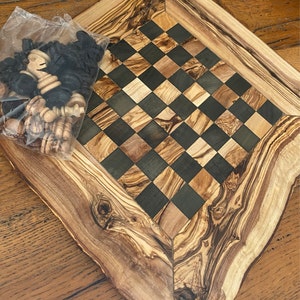 4 in 1 Wooden Board Game Chess Checker Solitaire | Etsy