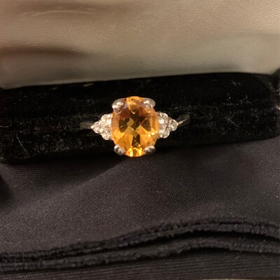 Citrine Ring November Birthstone Statement Ring Gold Ring Engagement ...