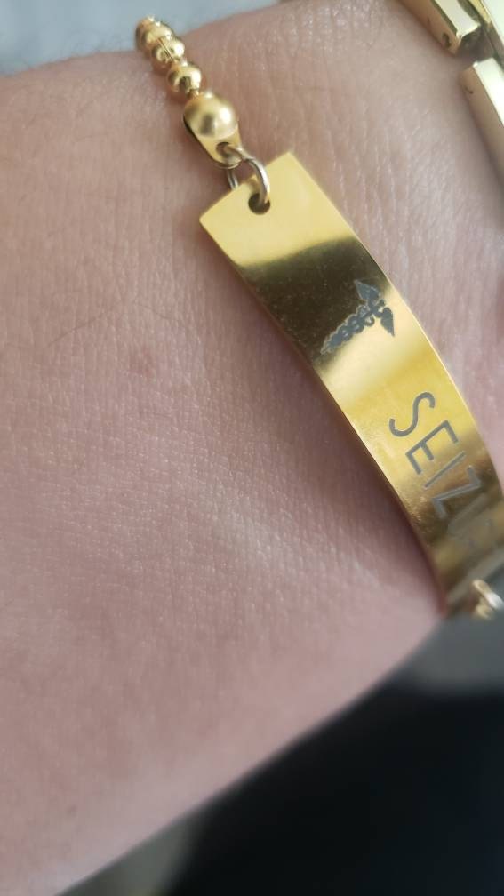 Medical Alert Bracelet Women Diabetes Medical ID Jewelry Personalized Allergy Bracelet Type 1 Diabetes Autism Seizure Awareness