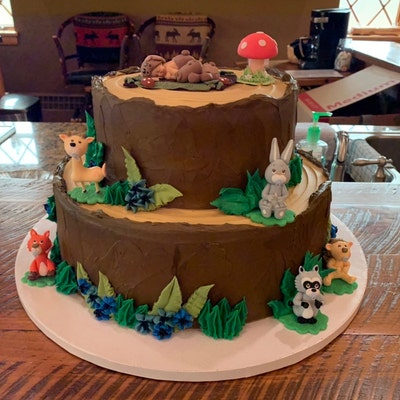 Forest Animals, Woodland Cake Topper, Woodland Baby Shower, Forest Cake ...
