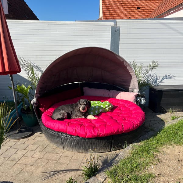 Waterproof Sunbed Slipcover 66 Inch Outdoor Round Daybed Cushion Cover - 66 Waterproof Patio Sunbed Mattress Slipcover With Zipper Daybed Cover