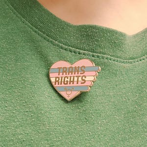 Trans Rights Enamel Pin - Equal Rights Badge - Trans Flag