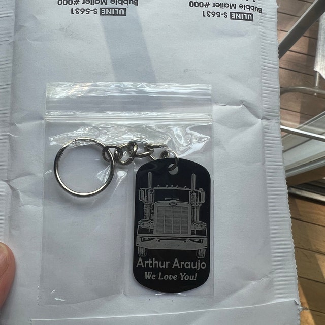 Llavero personalizado Peterbilt de conductor de camión, grabado a