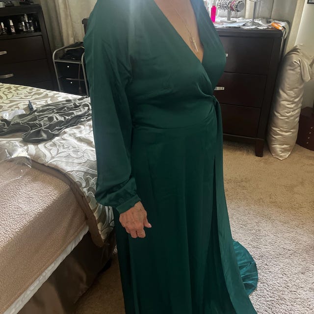 forever 21 green wrap dress Silk | Dark Long Dress | Bridesmaids Dress | Wedding Guest Dress | Silk Dress | Formal Dress | Evening Gown | Prom Dress Mini dress