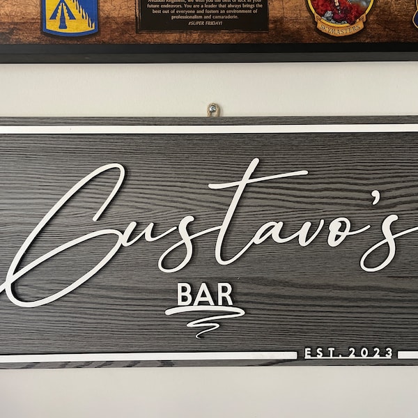 Personalized Bar Sign Wooden Sign Gift Custom Wood Sign Personalized ...