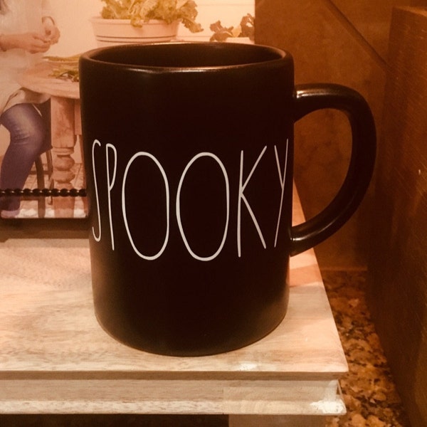 Rae Dunn spooky candle AS IS white Halloween home decor