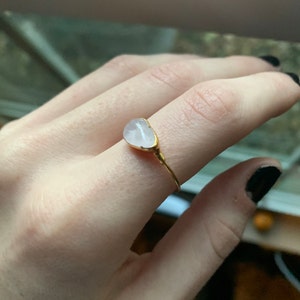 Customer photo from Skyler, Dainty Raw Rose Quartz Ring in Sterling Silver