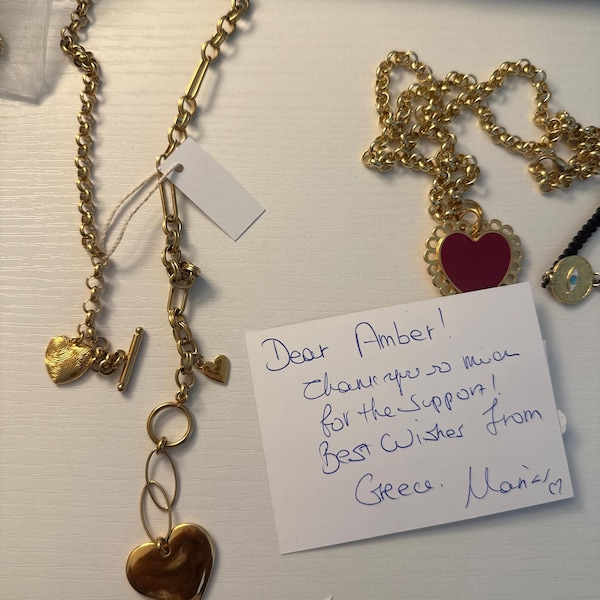 Heart to Heart Necklace - Crushed Gold