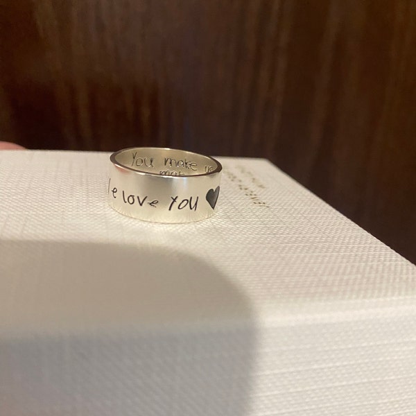 Children Artwork Ring • Personalized Kid Drawing Ring in Sterling ...