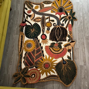 Flamingo Modern Abstract Woolen Minimalist Subtle Colorful Area Rug for ...