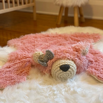 Small Size Pink Minky Bear Rug Woodland Animal Decor - Etsy