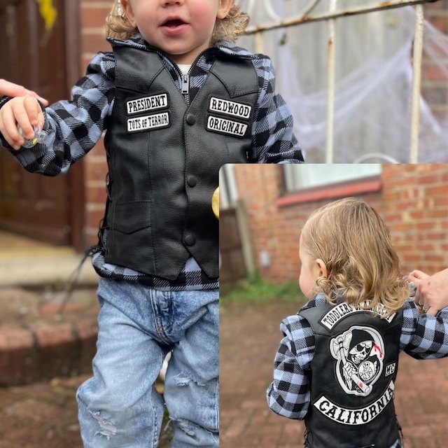 TODDLER LEATHER VEST Kid Biker Vest Motorcycle Vest Biker
